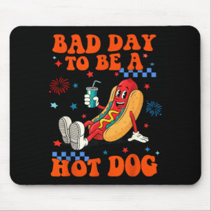 a Bad Day To Be a Hot Dog Funny Hot Dog 4th of Mouse Mat