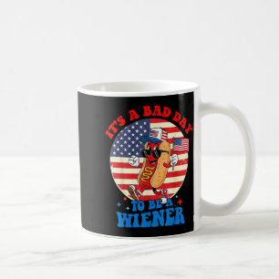 A bad day to be a wiener funny hot dog 4th of july coffee mug