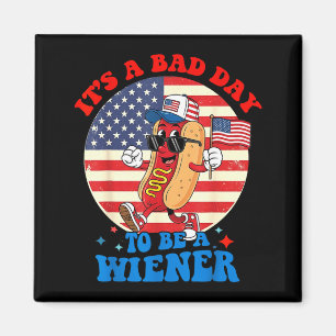 A bad day to be a wiener funny hot dog 4th of july magnet