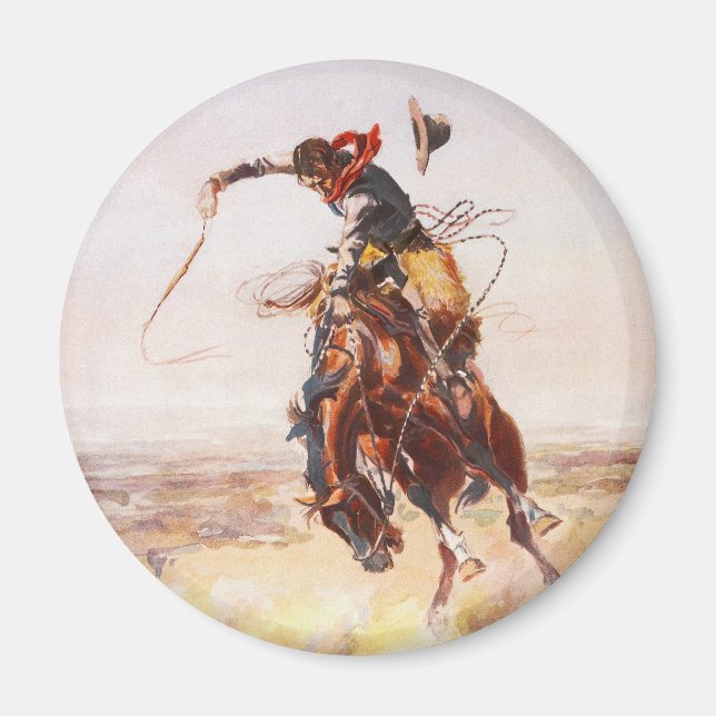 A Bad Hoss by Charles Marion Russell in 1904 Magnet (Front)