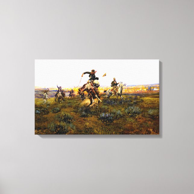 A Bad One by Charles M. Russell Canvas Print (Front)