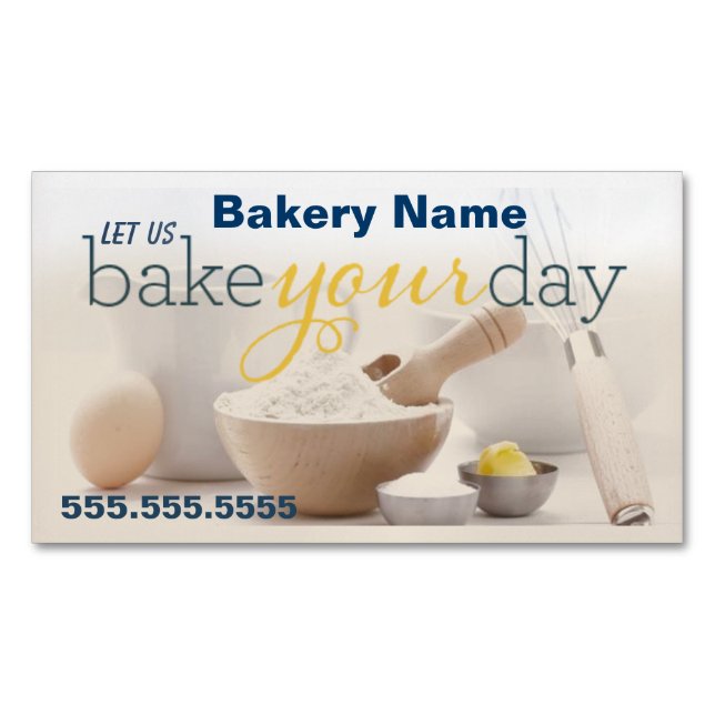 A Baker's Custom Magnetic Business Card (Front)