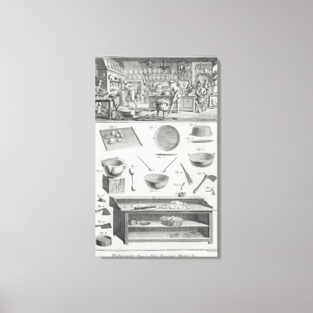 A baker's kitchen and equipment, from the 'Encyclo Canvas Print (Front)