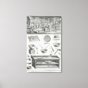 A baker's kitchen and equipment, from the 'Encyclo Canvas Print