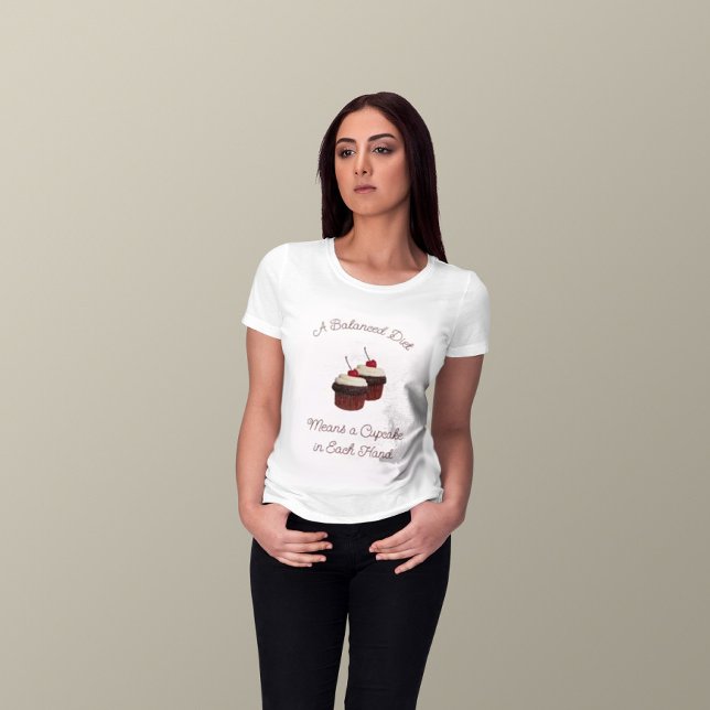 A Balanced Diet Delicious Double Chocolate Cupcake T-Shirt (Creator Uploaded)