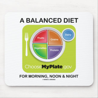A Balanced Diet For Morning Noon And Night MyPlate Mouse Mat