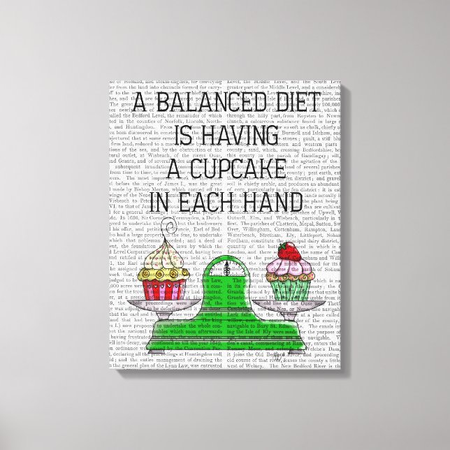 A Balanced Diet Illustration Canvas Print (Front)