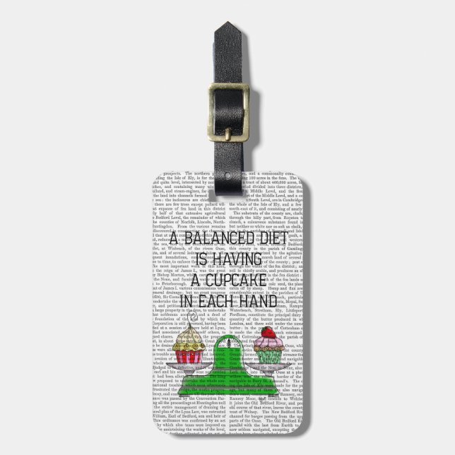A Balanced Diet Illustration Luggage Tag (Front Vertical)