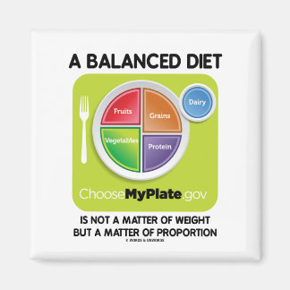 A Balanced Diet Is Not Matter Of Weight (MyPlate) Magnet