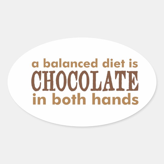 A Balanced Diet is... Oval Sticker (Front)