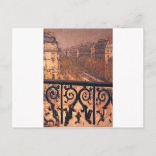 A Balcony in Paris by Gustave Caillebotte Postcard