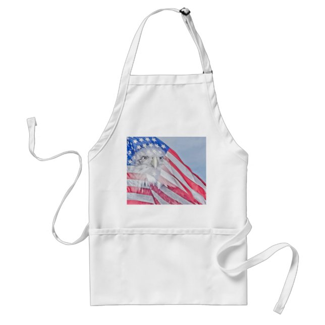 A Bald Eagle and the American Flag Standard Apron (Front)