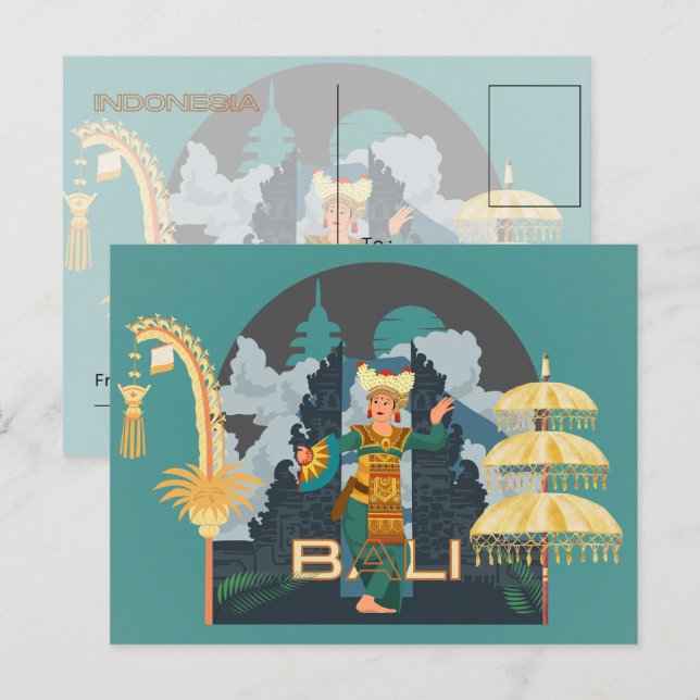 A Balinese Girl's Dancer Postcard (Front/Back)