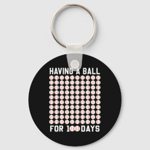 A Ball For 100 Days Baseball 100 Days Of School Gi Key Ring