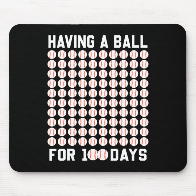 A Ball For 100 Days Baseball 100 Days Of School Gi Mouse Mat (Front)