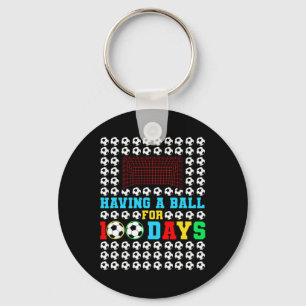 A Ball For 100 Days Fun Kids Boys Soccer Player Key Ring