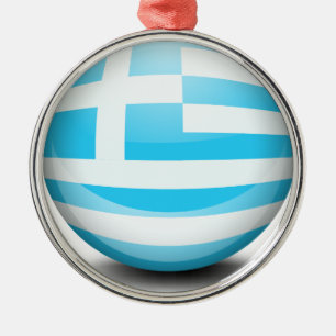 A ball with the flag of Greece Metal Tree Decoration