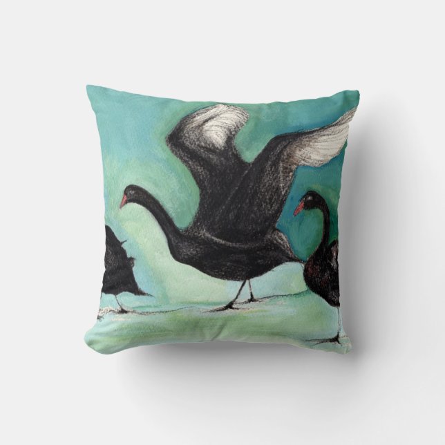 A ballet of Black Swans 2013 Cushion (Front)