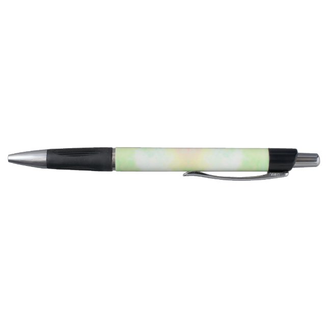 A ballpoint pen with a soft green and yellow  (Bottom)