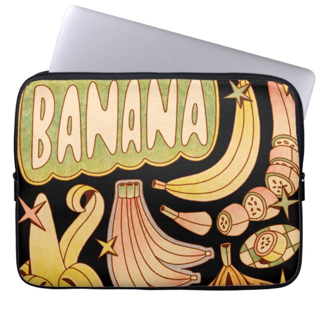 A Banana / Illustration of Banana  Laptop Sleeve (Front)