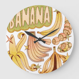 A Banana / Illustration of Banana  Large Clock