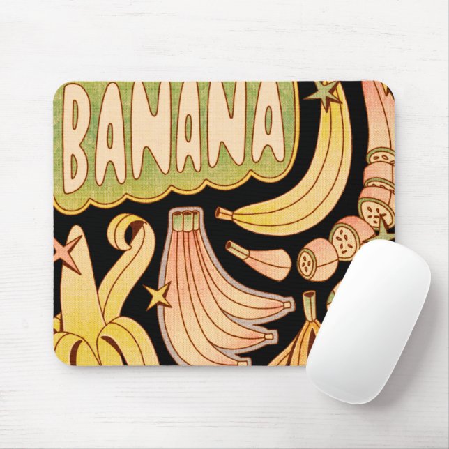 A Banana / Illustration of Banana  Mouse Mat (With Mouse)