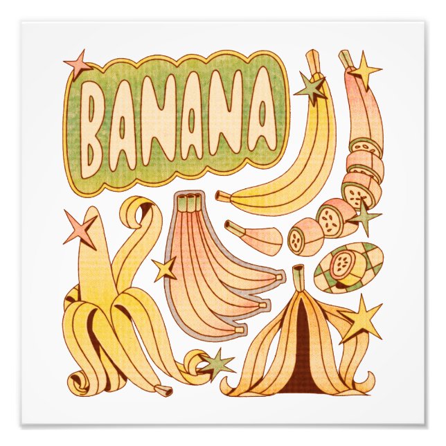 A Banana / Illustration of Banana  Photo Print (Front)