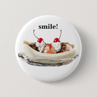A Banana Split Sundae on a 6 Cm Round Badge