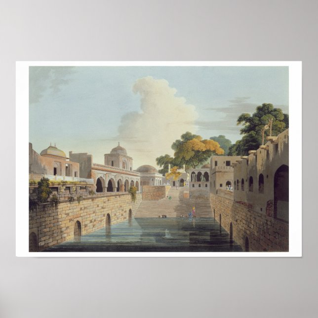 A Baolee near the Old City of Delhi, plate XVIII f Poster (Front)