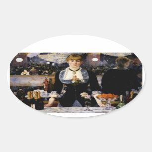 A Bar at the Folies-Bergere, 1881-82 Oval Sticker