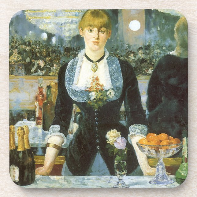 A Bar at the Folies Bergere by Edouard Manet Coaster (Front)