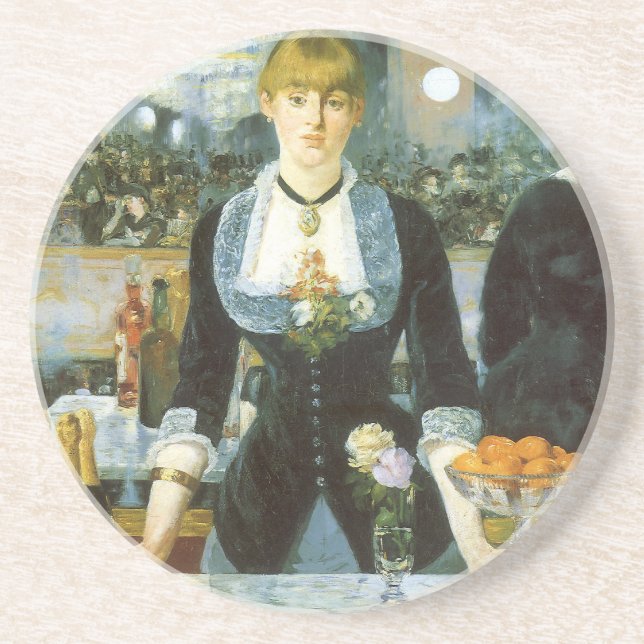 A Bar at the Folies Bergere by Edouard Manet Coaster (Front)