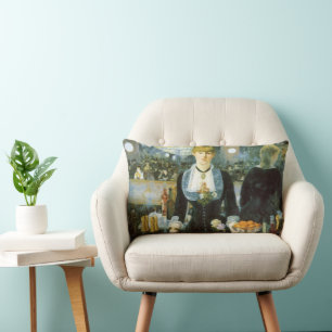 A Bar at the Folies Bergere by Edouard Manet Lumbar Cushion