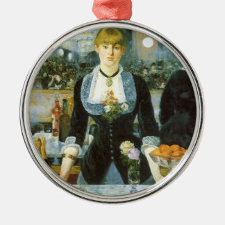 A Bar at the Folies Bergere by Edouard Manet Metal Tree Decoration
