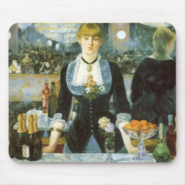 A Bar at the Folies Bergere by Edouard Manet Mouse Mat (Front)