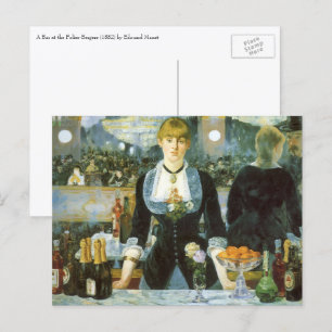 A Bar at the Folies Bergere by Edouard Manet Postcard
