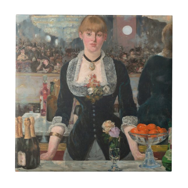 A Bar at the Folies-Bergère Edouard Manet Tile (Front)