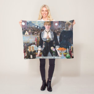 A Bar at the Folies-Bergere, Manet Fleece Blanket