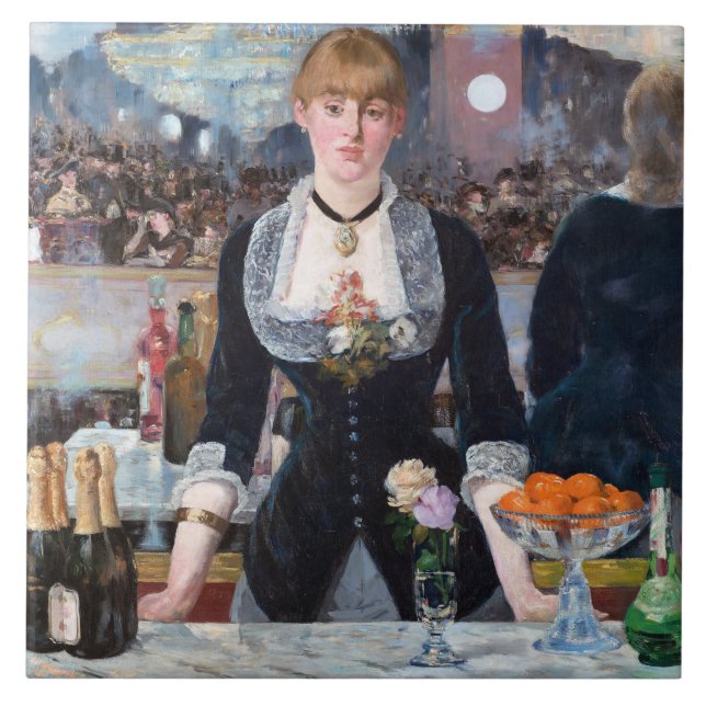 A Bar at the Folies-Bergere, Manet Tile (Front)