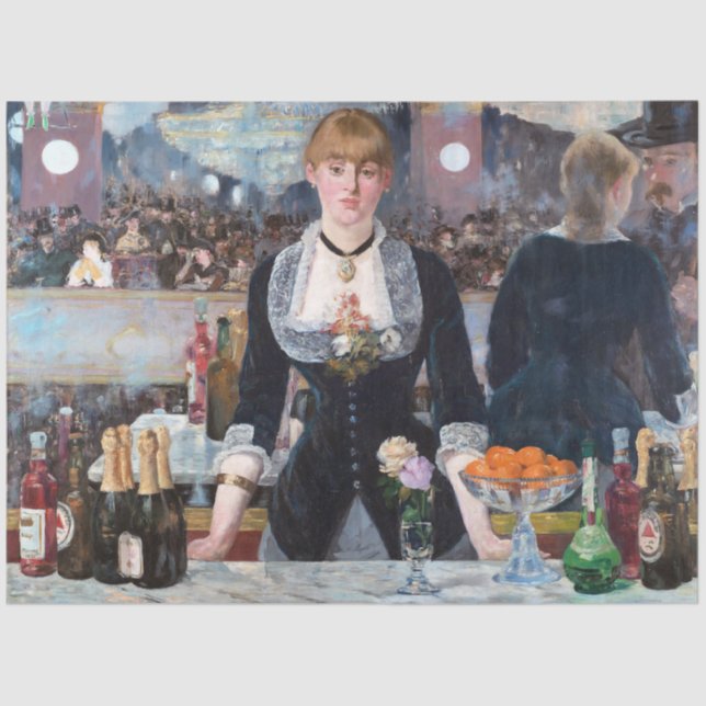 A Bar at the Folies-Bergere, Manet Tissue Paper (Front)