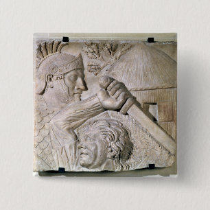 A Barbarian fighting a Roman legionary 15 Cm Square Badge