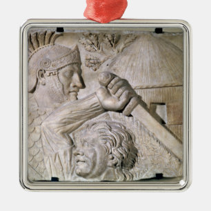 A Barbarian fighting a Roman legionary Metal Tree Decoration