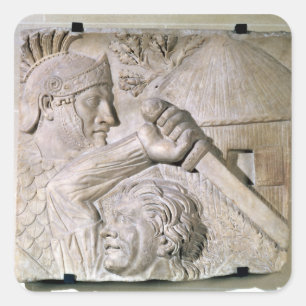 A Barbarian fighting a Roman legionary Square Sticker