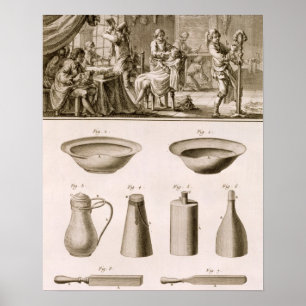A barbershop and barber tools, from the 'Encyclope Poster