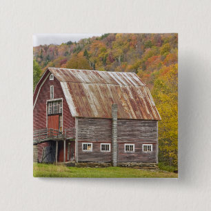 A barn in Vermont's Green Mountains. Hancock, 15 Cm Square Badge