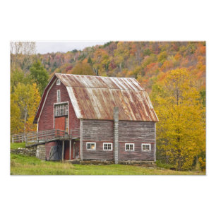 A barn in Vermont's Green Mountains. Hancock, Photo Print