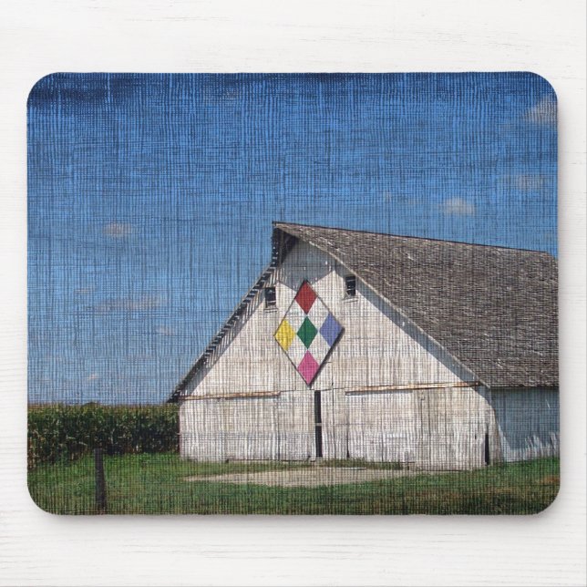 A Barn With A Quilt Mouse Mat (Front)