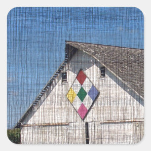 A Barn With A Quilt Square Sticker