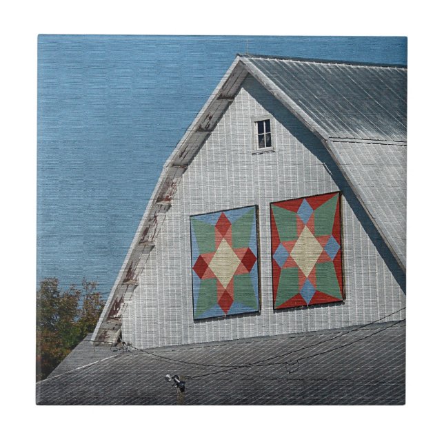 A Barn With Two Quilts Tile (Front)