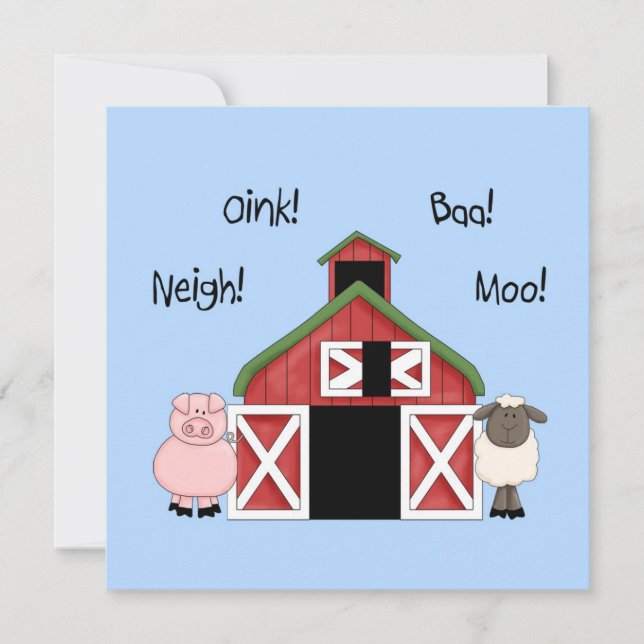 A Barnyard Birthday - Farm-themed Invitation (Front)